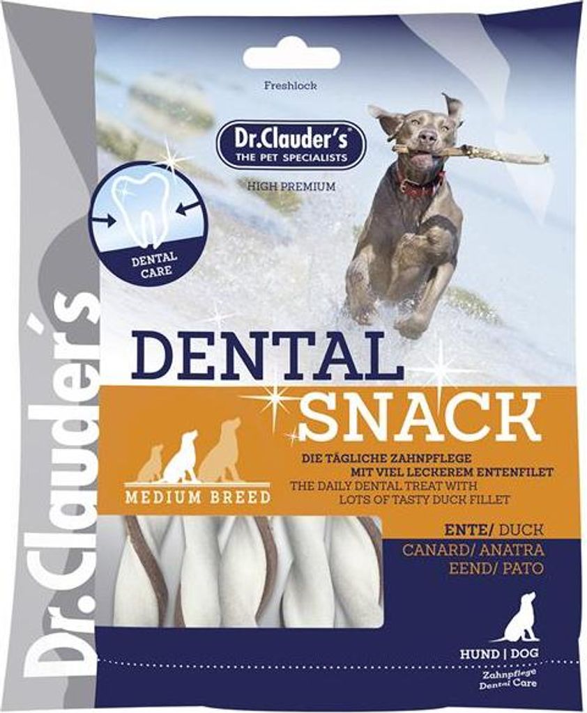 Dr. Clauder's Hunde Dental Snack medium breed 170g | Ente