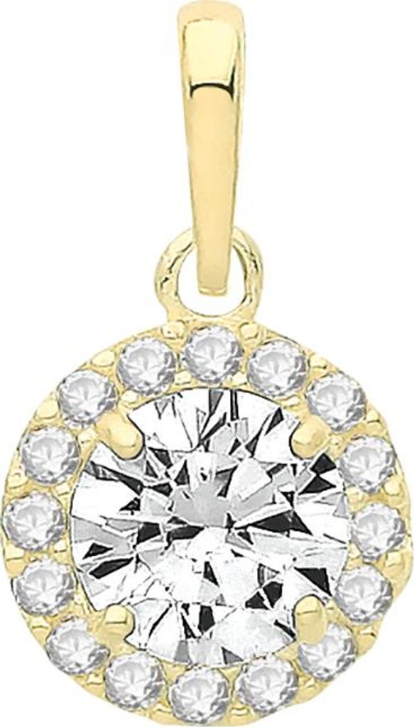 Wunderschöner 9 Karat (375) Gold Damen - Anhänger mit Zirkonia - 13mm*7mm; TRS34394