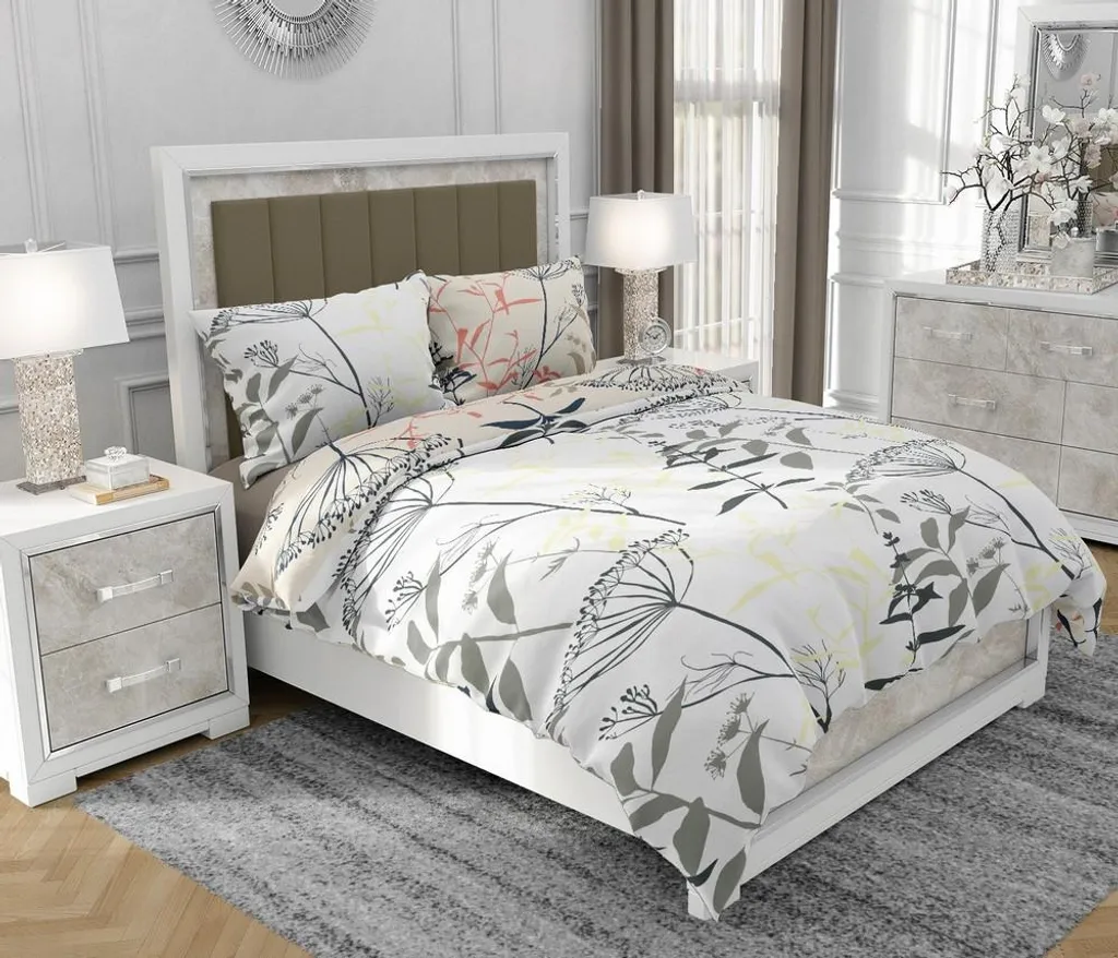 Biancheria da letto 160x200 cm + 2x70x80 cm, set 3 pezzi, 100% cotone, cerniera, Natura, multicolore - SOVIO | So.9050