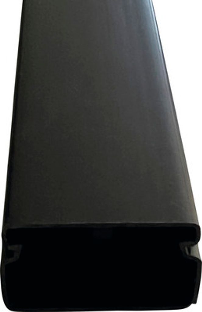 A black cable channel is shown against a white background.