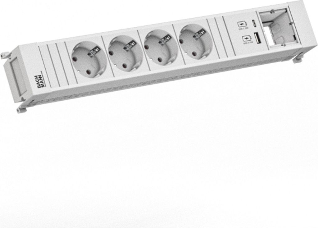 Bachmann Power Frame 4Xcee7/3 1Xcm 1Xusb A/C 22W 0,2M Ral9010