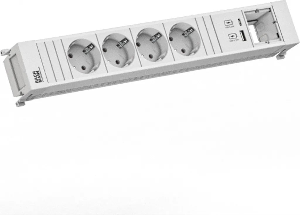 Bachmann Power Frame Blanc 4 Prises avec Chargeur USB A+C 22W
