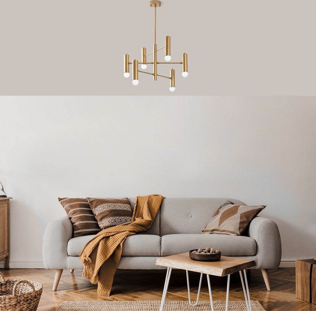 Opviq, Gharib - 13267, Kronleuchter, Gold, Metall, 55 x 55 x 73 cm
