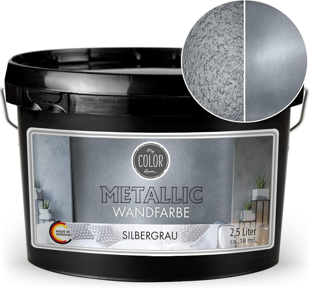 Viva Decor My Color Room Metallic Wandfarbe Silber-Grau 2,5 Produktbild 