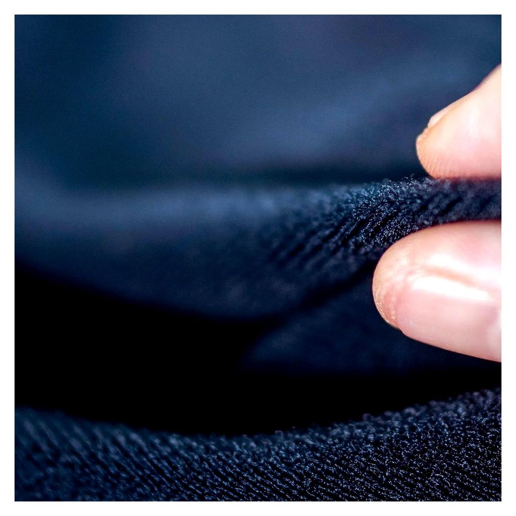 Klettflauschstoff, Klettvelours, Meterware - 145cm breit, passend für Haken Klettband zum Basteln, Nähen, Klettstoff DIY, schwarz, hergestellt in...