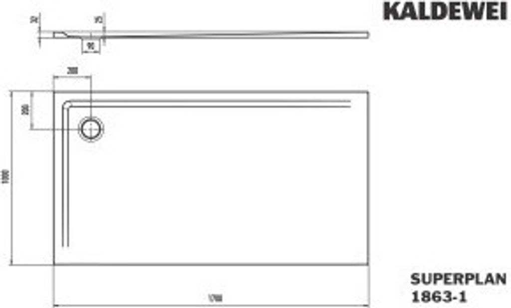Kaldewei 386300010664 DW SUPERPLAN Mod.1863-1, 1000 x 1700,