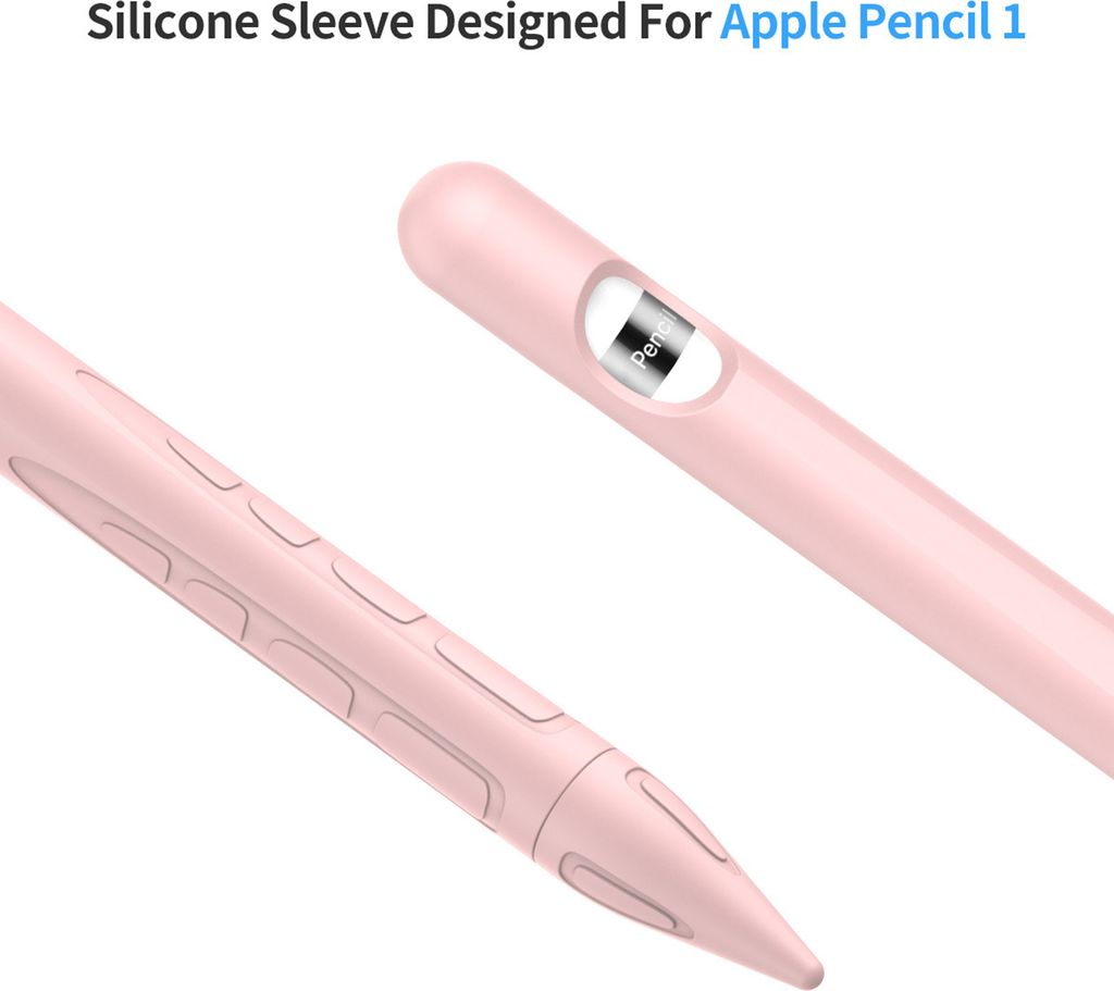 Protective Case Touchscreen Anti-Drop-Silikon-Schutzbeutelkappenhalter für Apfelstift 1/2-Rosa