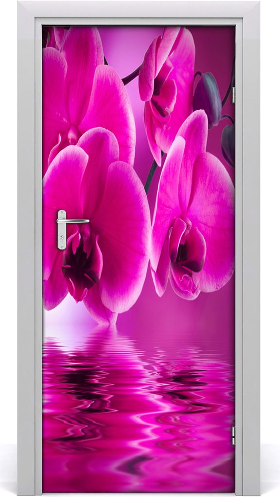 Tulup Türaufkleber 85x205 cm Dekorative Aufkleber Selbstklebend Wasserdichte Tapete Abnehmbar Schlafzimmer Wohnzimmer Wohnkultur - rosa Orchideen