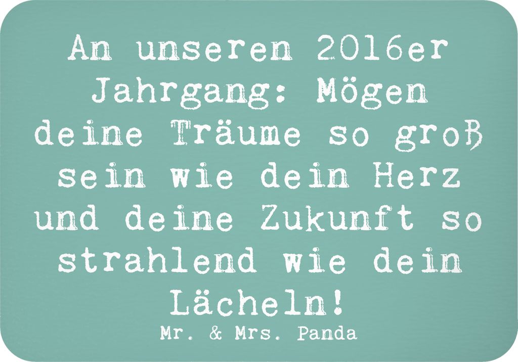 Mr. & Mrs. Panda Kühlschrankmagnet Spruch 2016 Geburtstag Glückwunsch - Meeresbrise - Geschenk, Zukunft, inspirierende Botschaft, Erinnerungen, G...