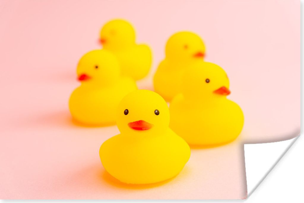 MuchoWow Poster Gummi-Enten - Rosa - Gelb 30x20 cm - Plakate - Print