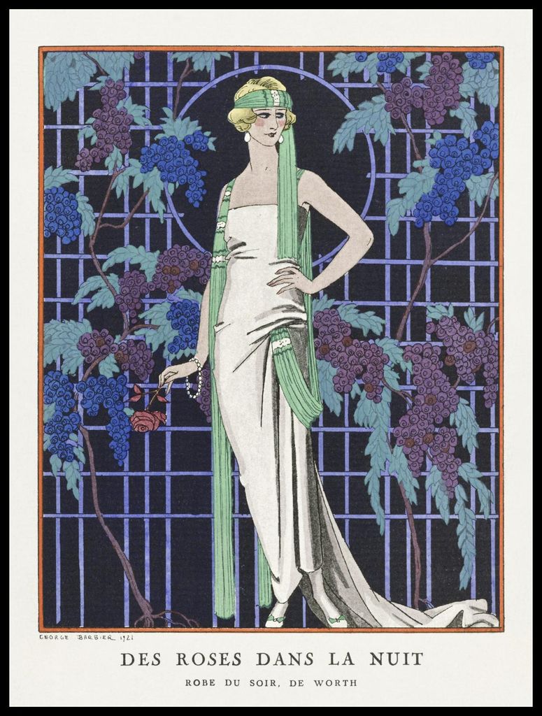 Plakat 60x80cm Des Robes, Vintage Barbier für Salon