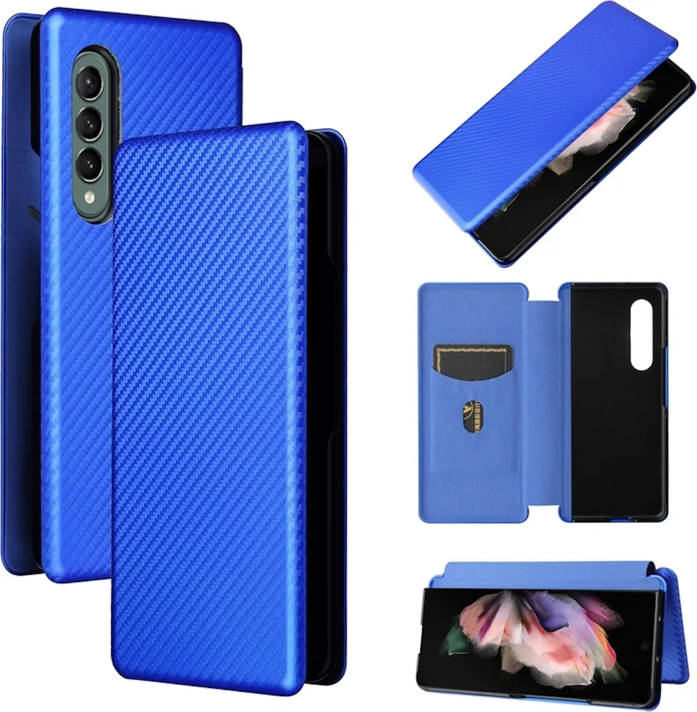 Samsung Galaxy Z Fold4 5G Carbon Leatherette Custodia per cellulare Custodia Cover Case