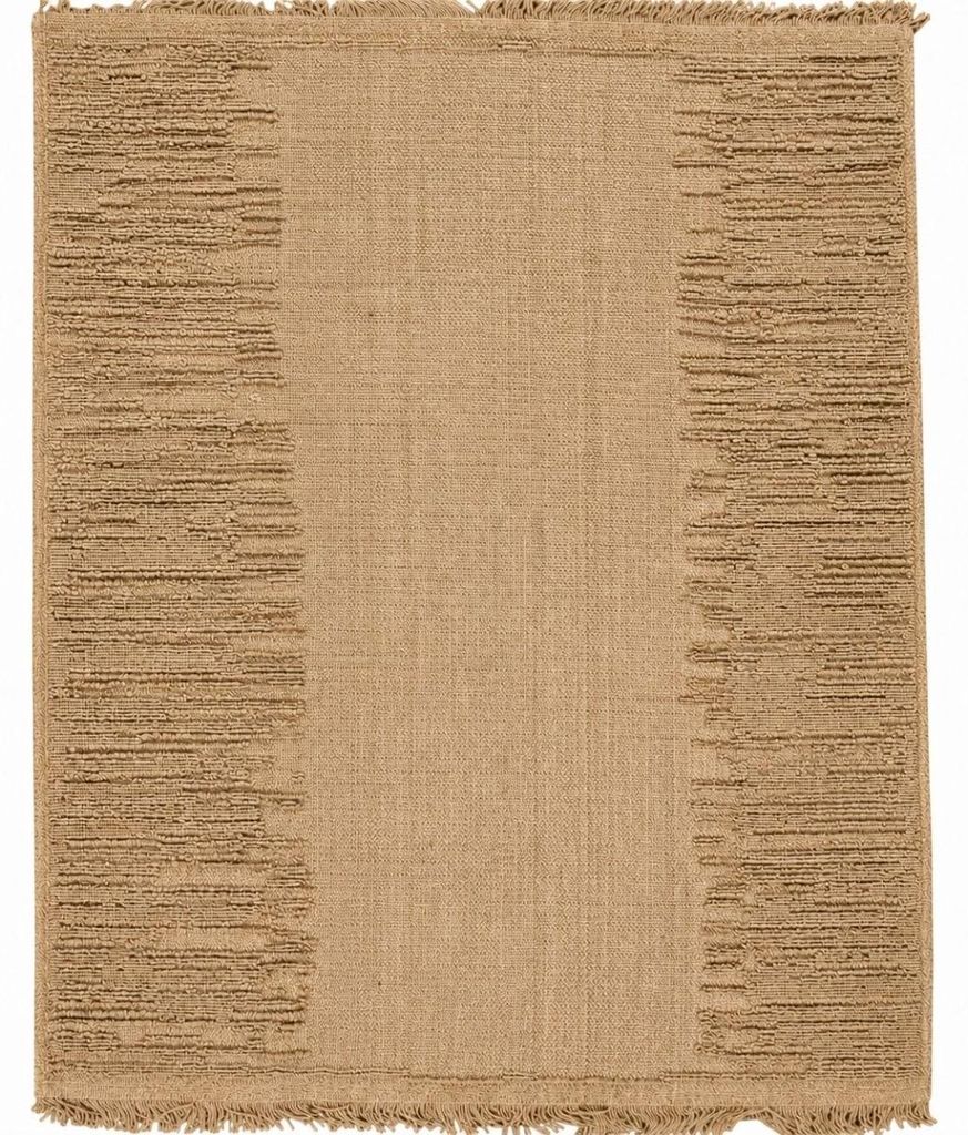 Teppich aus natürlicher handgefertigter Jute mit beige Reliefs 160x230