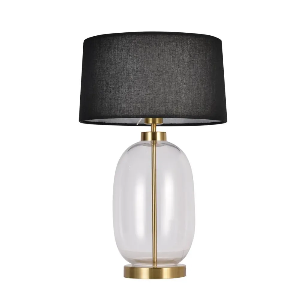 Lampe de table Amur Light Prestige noir et or 58cm E27 décorative