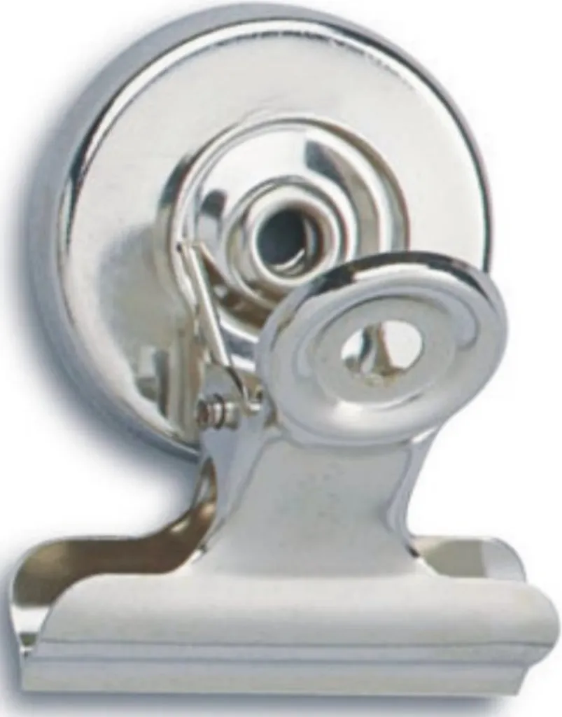 Clip Magnetiche 40 mm in Nichel - Morsetti per Documenti Ufficio 48 pz - 1