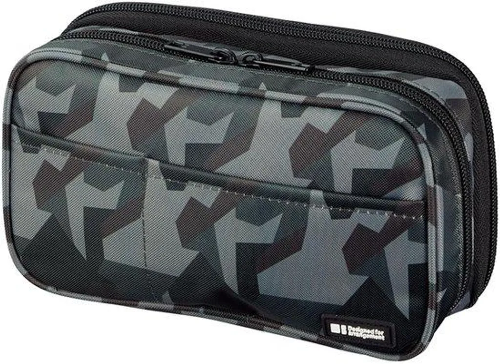 Grande trousse à double fermeture éclair 6 compartiments pour l'école