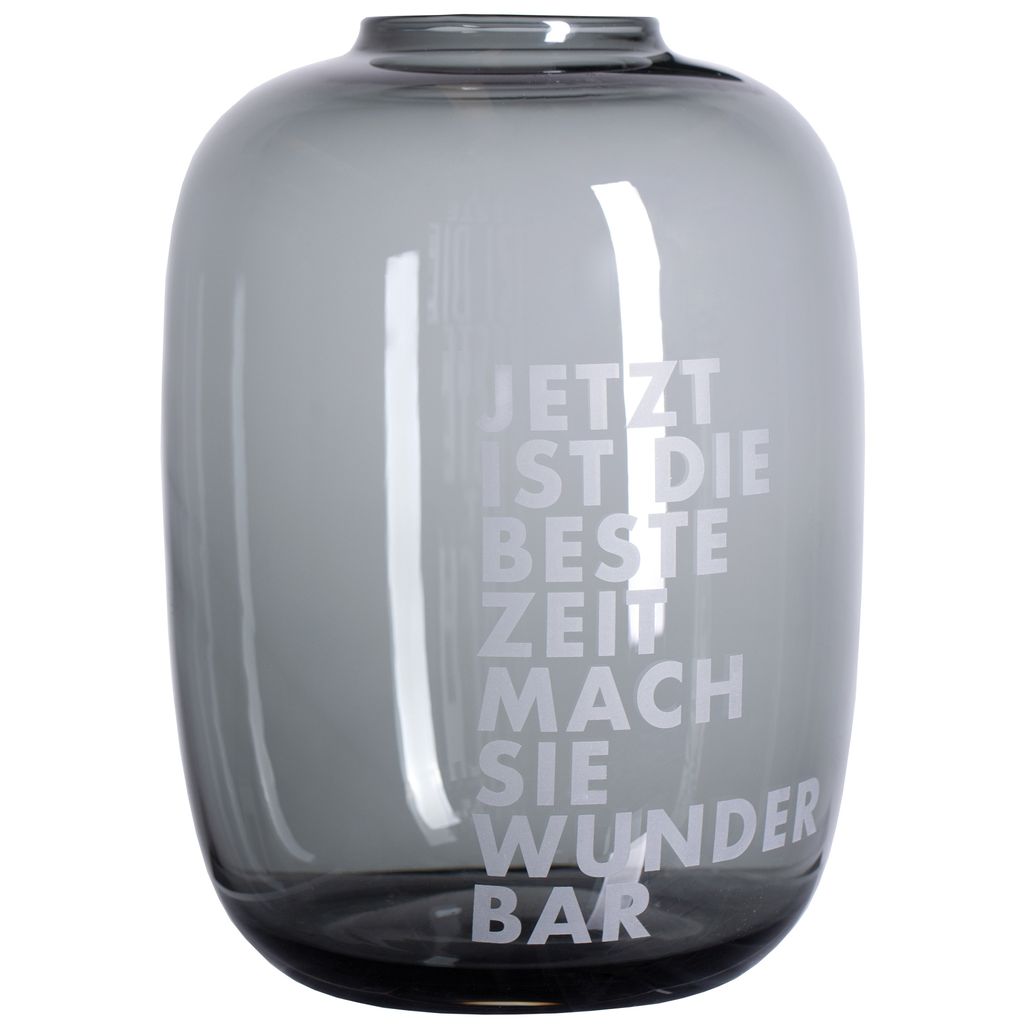 Räder Glasvase Beste Zeit H.27cm, D.19,5cm, grau Produktbild 