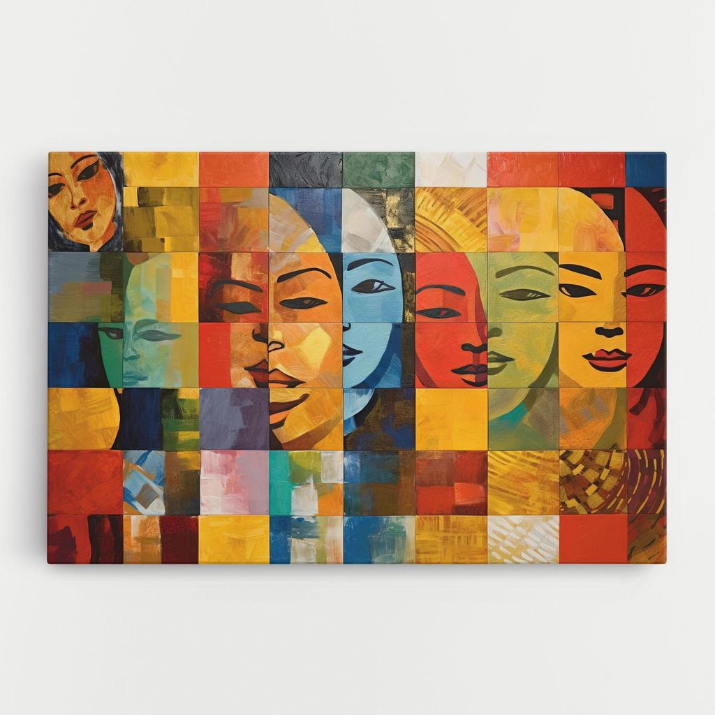 ARTHUB Leinwandbild 70x100 cm, Abstract Concept Collage | Wohnzimmerdekoration, Hängende Bilder, Wanddekoration, Heimdekoration, Moderne, Collagen