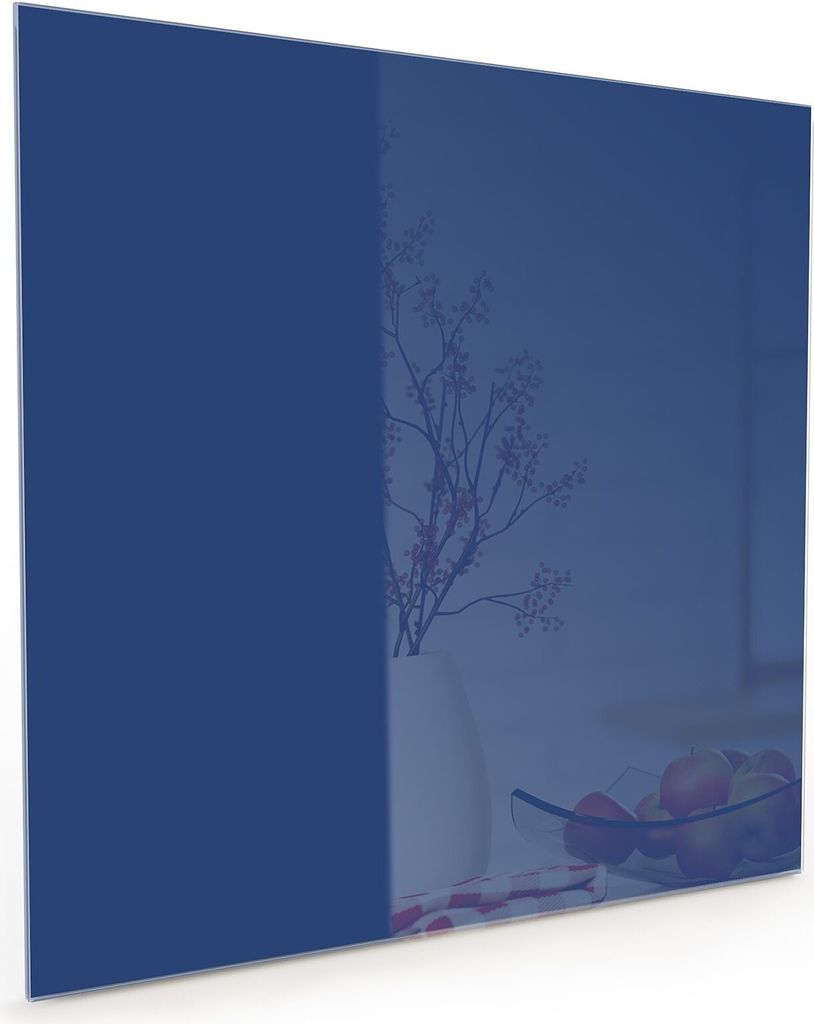 Küchenrückwand Spritzschutz Glas mit Motiv Marineblauer Hintergrund III 40 x 40 cm