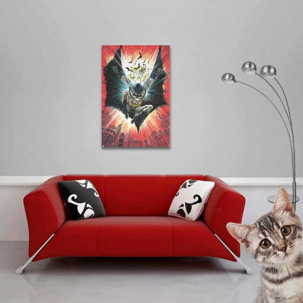 Batman Wall Poster 100 Anni Warner Bros + Cornice Legno Minimal 61cm