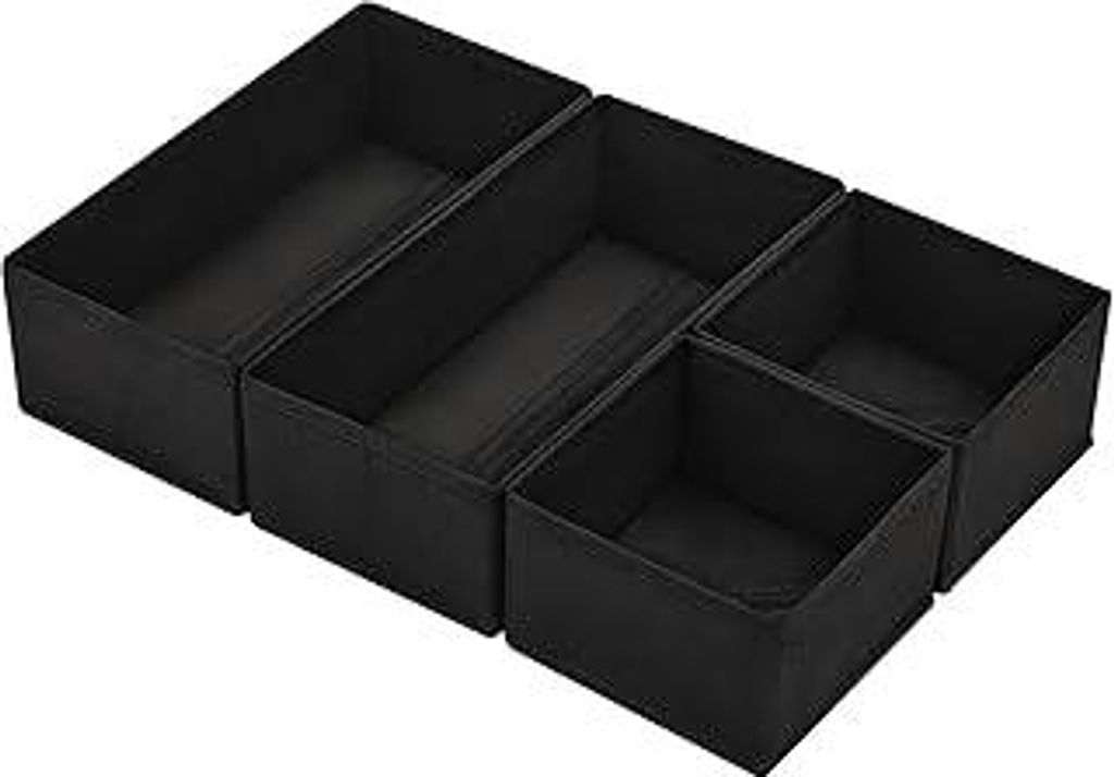 DIMJ 4 Stück Schubladen Ordnungssystem Schubladen Organizer, Faltbare Aufbewahrungsbox Stoff, Schubladeneinsätze für Kleiderschränke, Kleidersc...