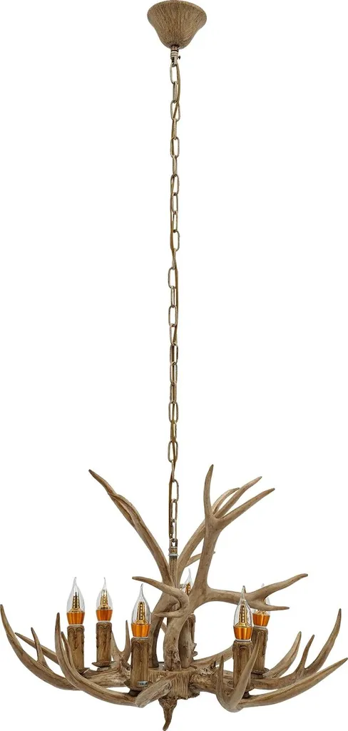 Lustre Suspension Bois de Cerf pour Salle à Manger - Luminaire Ajustable