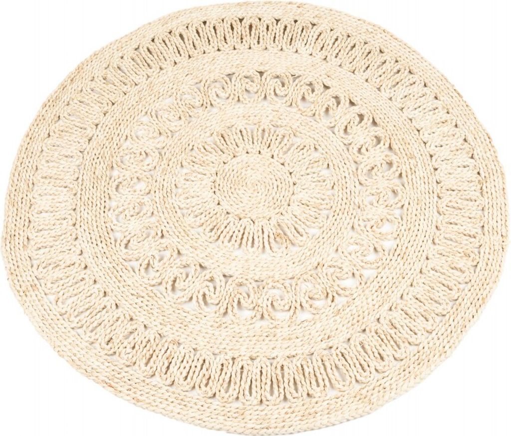 Strohteppich mit Muster 60 cm rund
