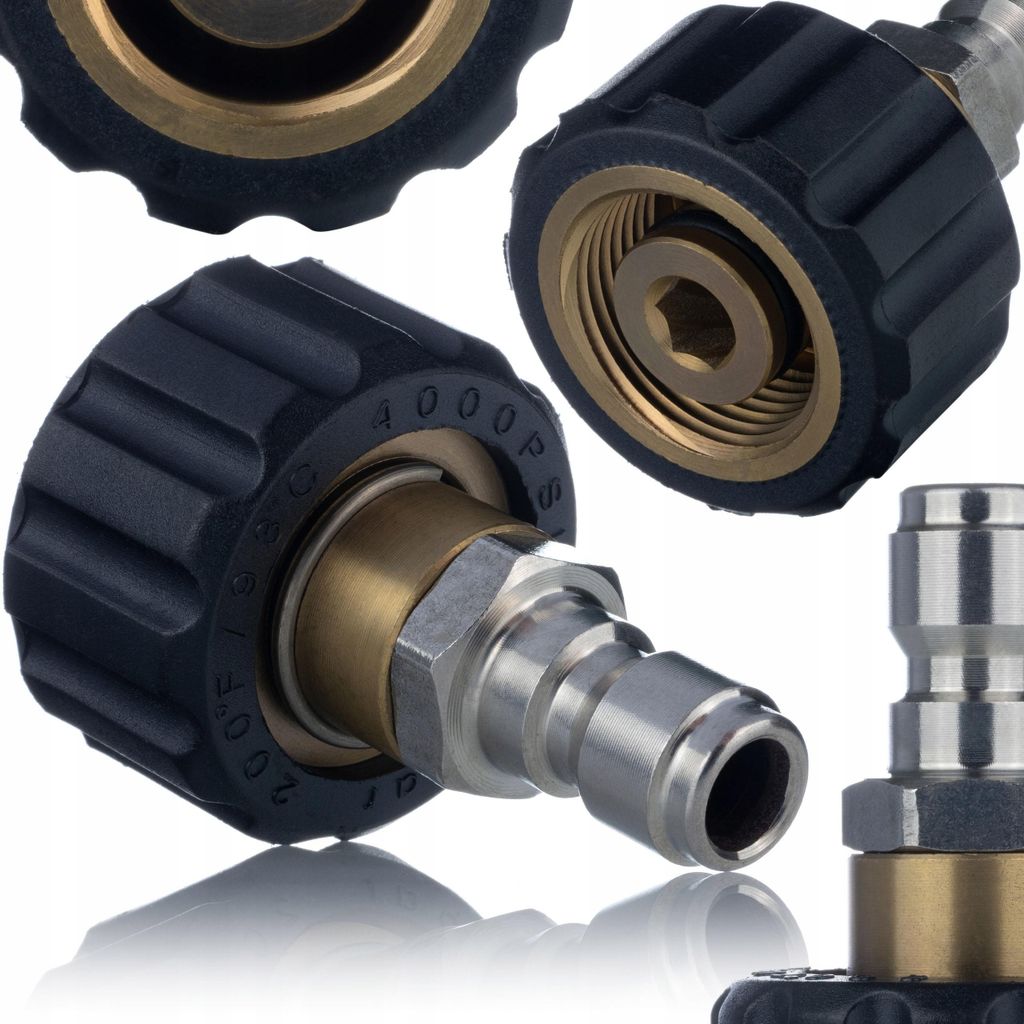 Adapter EASY!Lock M22 Innengewinde – Hochdruckadapter Schnellkupplung 1/4" QC Set Messing Stahl | 200 bar, 60 °C