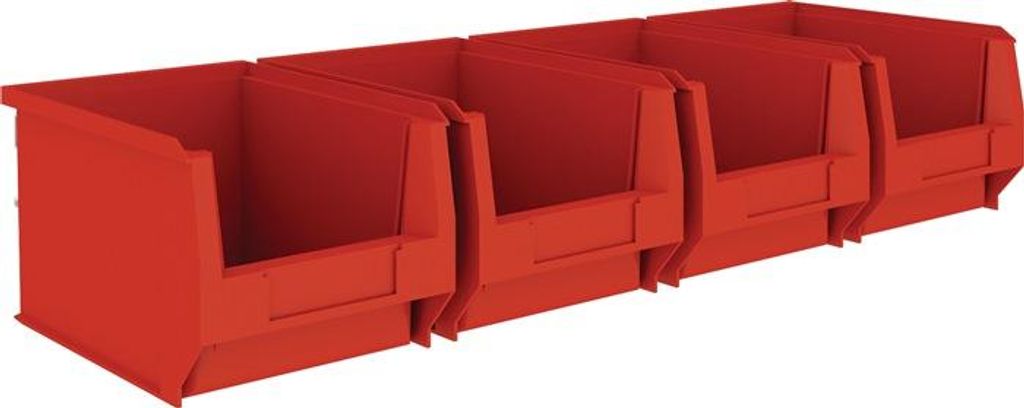 Sichtlagerkasten-Set H140xB602xT250mm Stahl verzinkt mit Sichtlagerksten 4 x MK4 blau