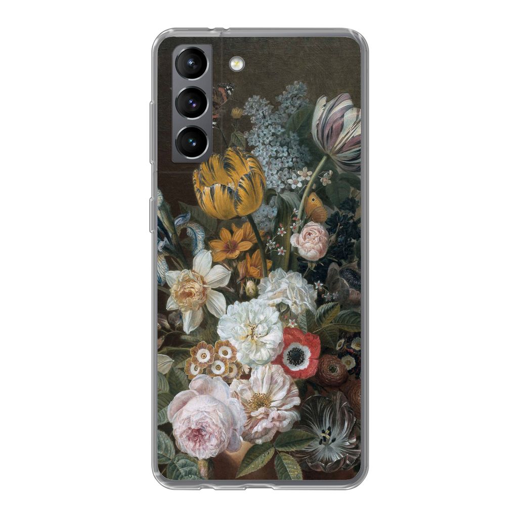 MuchoWow Handyhülle Schutzhülle Hülle für Samsung Galaxy S21 Stilleben mit Blumen - Gemälde von Eelke Jelles Eelkema Silikon Softcase Handy ...