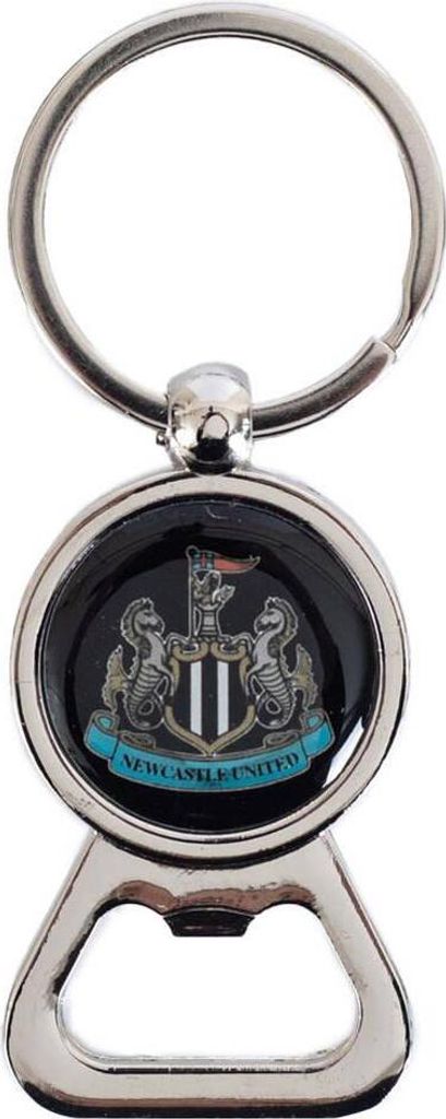 Newcastle United FC - Schlüsselanhänger mit Flaschenöffner TA13271 (Einheitsgröße) (Schwarz/Silber)