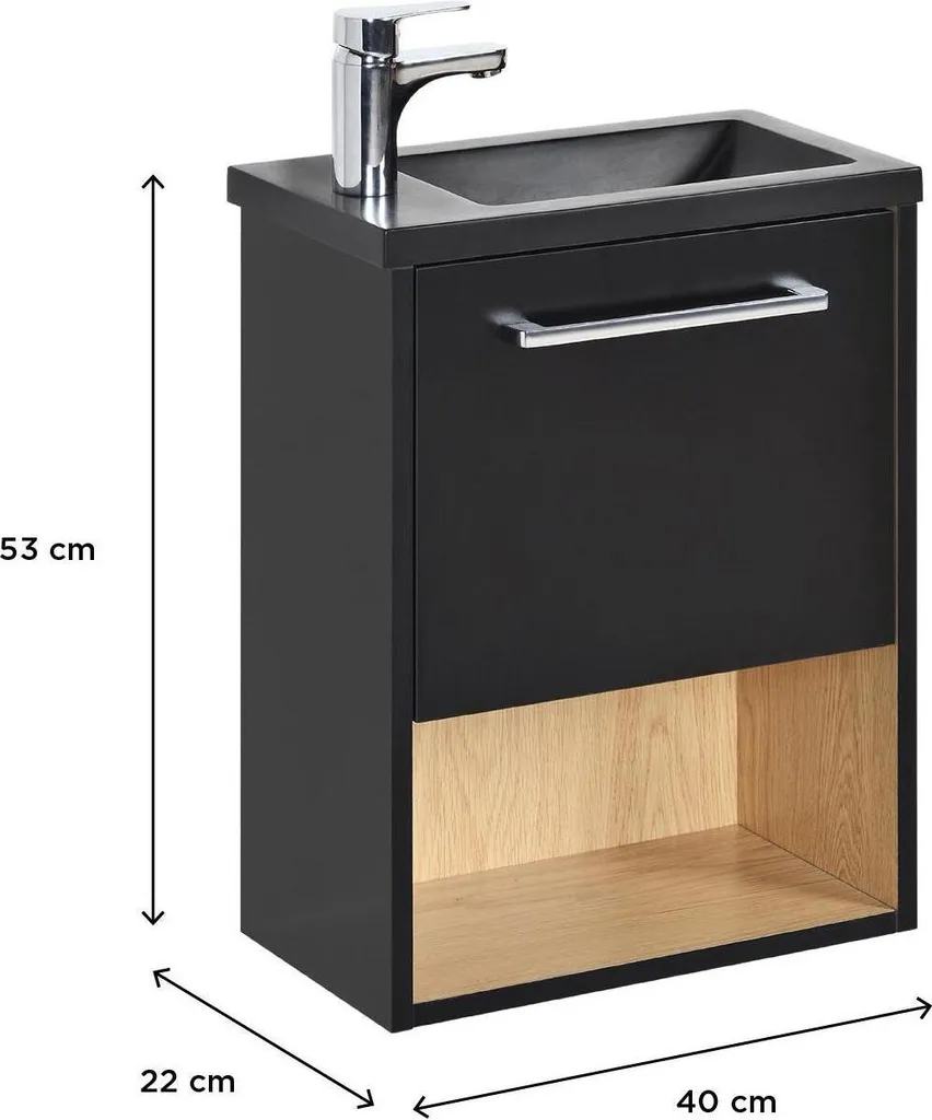 Meuble Lave-mains NIKA : Solution Rangement pour Petits WC Encombrés