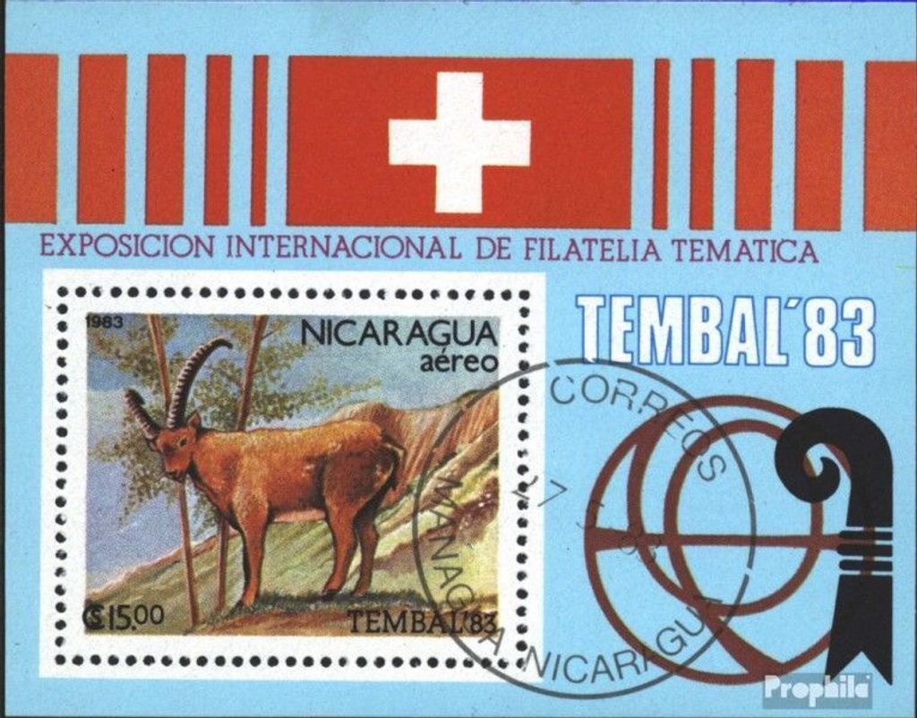 Briefmarken Nicaragua 1983 Mi Block149 (kompl.Ausg.) gestempelt TEMBEL 83