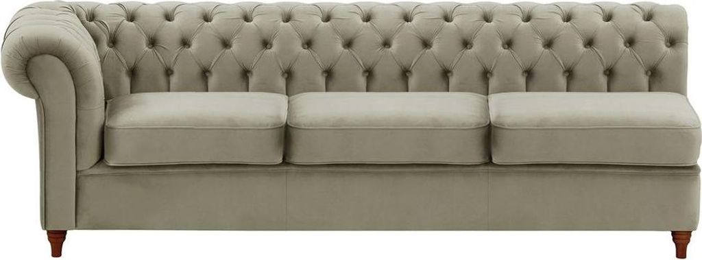 Chesterfield Modul - Dreisitziges Seitenelement, links (3L)-Velluto 17-dark oak