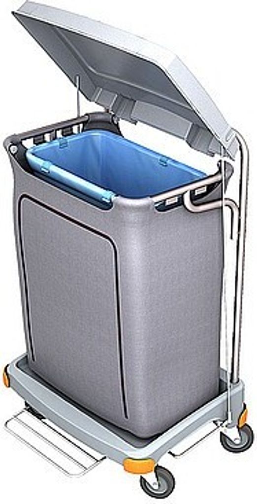 Splast grauer Müllwagen 120l aus Plastik mit Pedal - Abdeckung ist optional Splast TSOP-0002,TSOP-0004