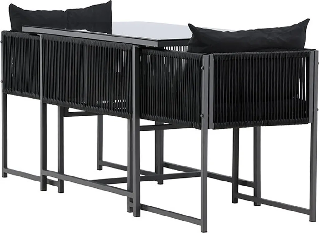 Petit ensemble de salle à manger table et 2 chaises noires pour studio