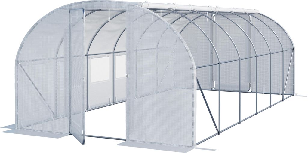 TOOLPORT Premium Foliengewächshaus 3x6m PE Plane 180g/m² weiß transparent