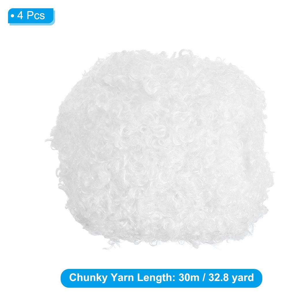 33yds Flauschiges Garn, 4 Kn?uel Flauschiges Garn Kunstpelzgarn H?kelweiches Polyester-Plš¹schfell Wimpern fš¹r H?keln Schal Hut B?renhandwerk,...