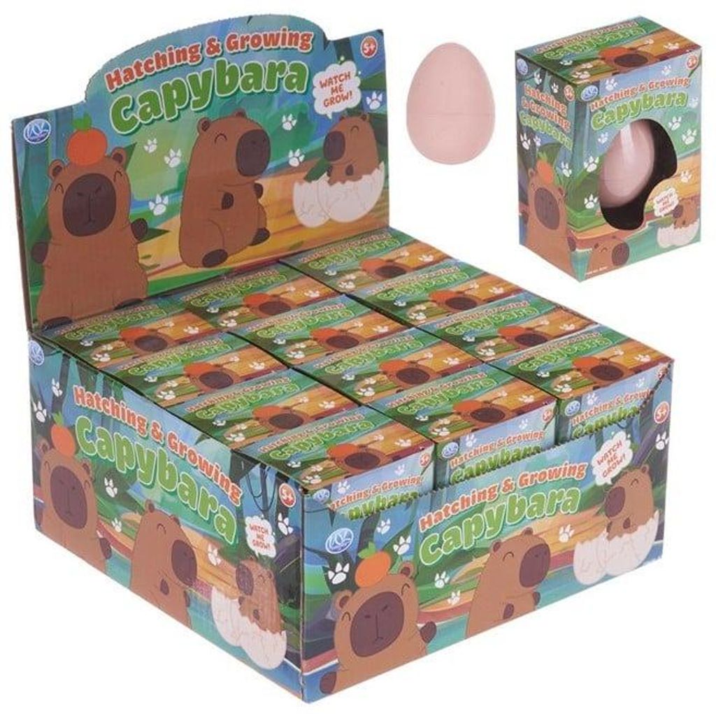1 x Wachsender Capybara im Ei 7,5x10,5cm Hatching Growing