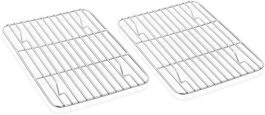 Grille de cuisson en acier polyvalente lot de 2 pour four et barbecue