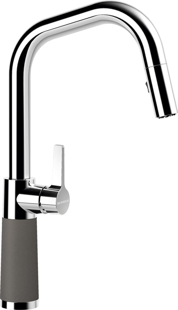 SCHOCK Armatur SC-530 in SILVERSTONE mit Zugauslauf / CRISTADUR