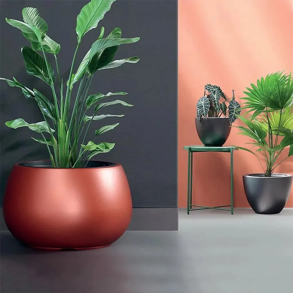 Pot de Fleurs pour Terrasse HEOS 43,6 cm Anthracite - Déco Extérieure - 7