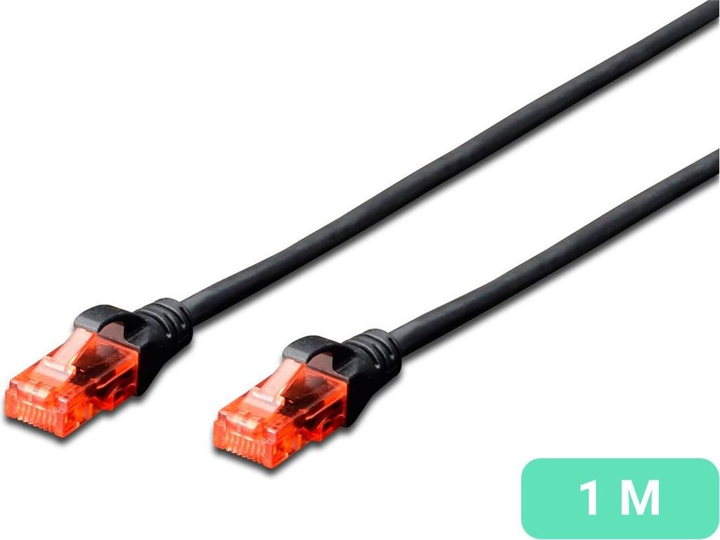 Ewent Netzwerkkabel IM1008 Cat.6 U/UTP 1m Schwarz