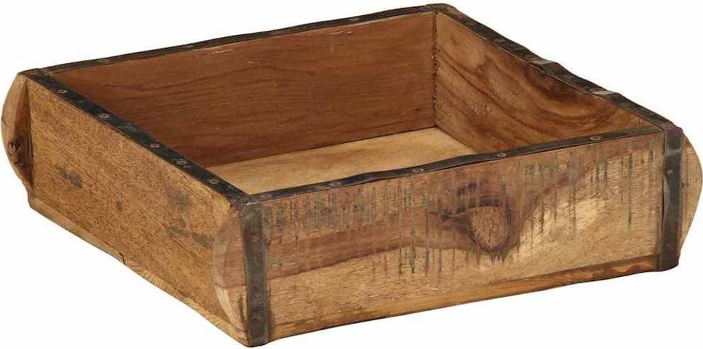 vidaXL Tablett Braun 29 x 31 x 10 cm Massives upgecyceltes Holz