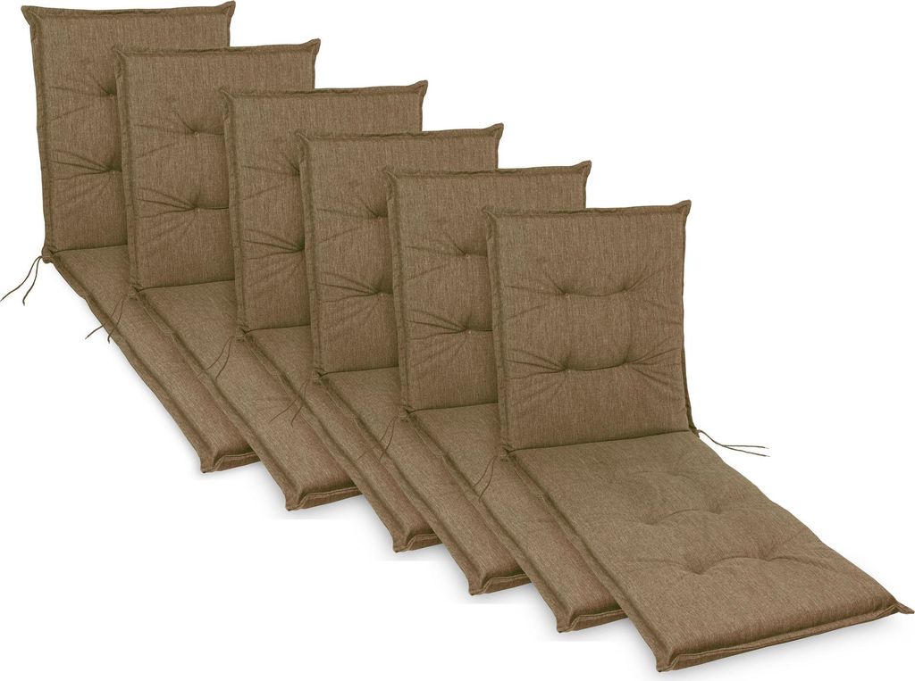 sunnypillow 6 Stück Liegenauflage 190 x 60 Auflage Polster für Gartenmöbel extra dick 9cm Polsterauflagen für Gartenliege Sonnenliege Liegestuh...