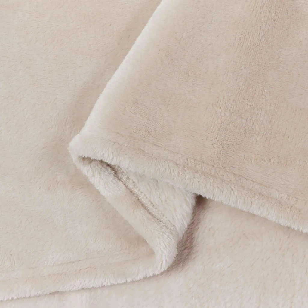 Boston Plaid O Coperta In Pile Flannel - Tinta Unita Beige - Morbida E Lavabile - 3 Misure: 130x160, 150x200, 200x240 Cm - 4