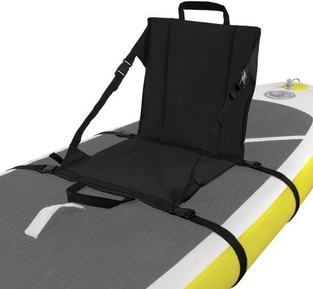 Kajak-Stoel für SUP-Boards - Blauw/Schwarz Anpassbar ohne D-Ringe oder Metallhaken. Leicht zu installieren.