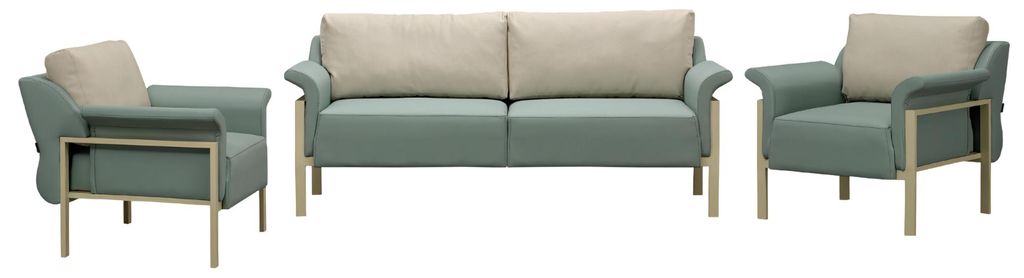 3tlg Sofa Sessel Dreisitzer Möbel Wohnzimmer Leder Polster Couchen Modern Neu