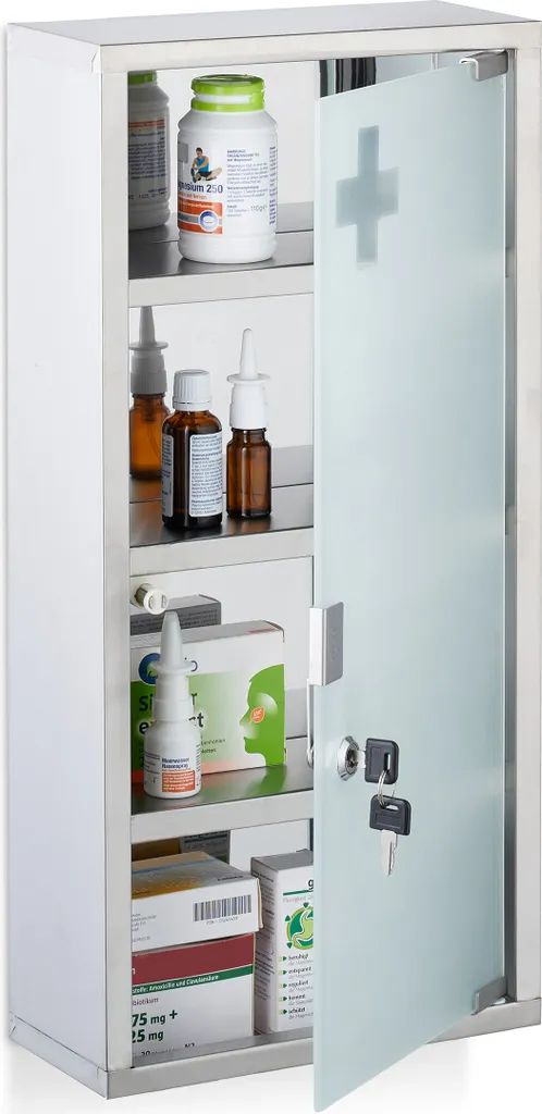 Mobiletto Medicinali Relaxdays Vetro: Eleganza e Ordine nel Tuo Bagno