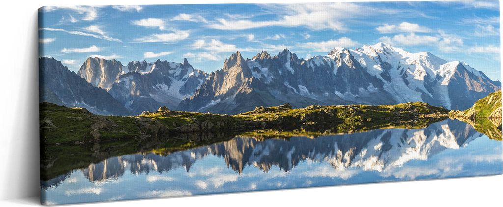 Chamonix-Tal, Französische Alpen – Leinwandbild Wandbild – 125x50 cm – Leinwandbilder – Wandbilder – Schlafzimmer – Flur